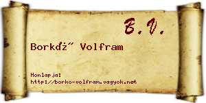 Borkó Volfram névjegykártya